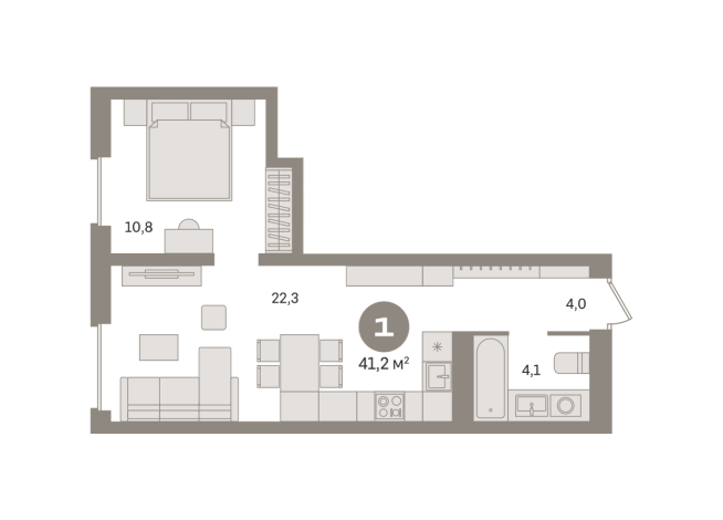 41.00 м² | 2 - 8 эт.