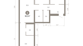 90.00 м² | 7 - 9 эт.