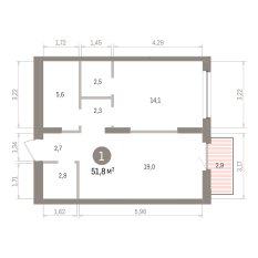 51.00 м² | 8 - 16 эт. 00