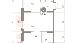 50.00 м² | 9 - 9 эт.
