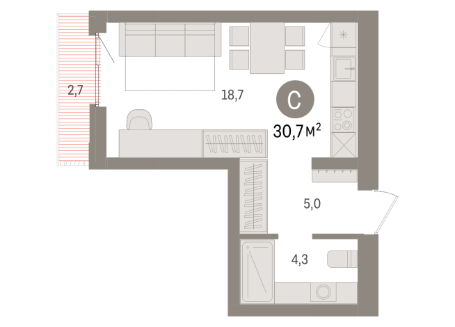 30.00 м² | 5 - 7 эт.