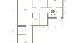 87.00 м² | 5 - 9 эт.