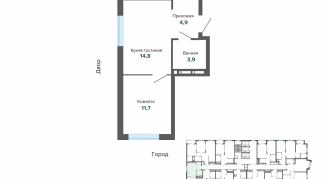 35.29 м² | 16 - 25 эт.