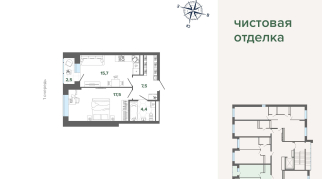 47.62 м² | 4 - 24 эт.