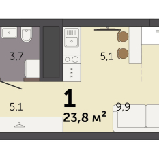 23.80 м² | 26 - 32 эт. 00