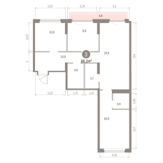 85.00 м² | 4 - 8 эт. 00