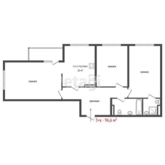 3-к квартира | 96.60 м² | 4 - 20 эт. 90