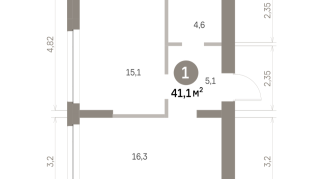 41.00 м² | 2 - 9 эт.