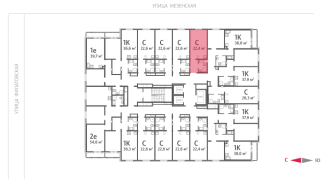 22.40 м² | 19 - 25 эт.
