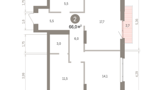 66.00 м² | 9 - 16 эт.