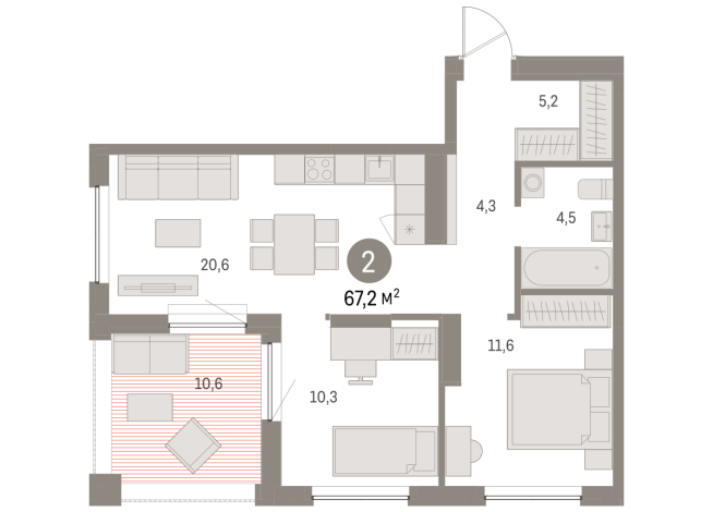 67.00 м² | 8 - 8 эт.