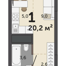 20.20 м² | 26 - 30 эт. 00