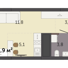 23.90 м² | 32 - 32 эт. 00