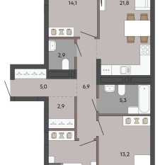 84.80 м² | 8 - 15 эт. 00