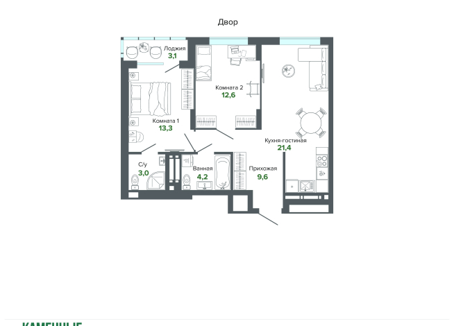 67.11 м² | 20 - 25 эт.