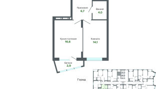 44.18 м² | 22 - 25 эт.