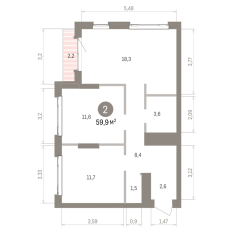 59.00 м² | 20 - 25 эт. 00