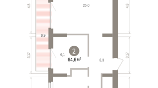 64.00 м² | 7 - 7 эт.