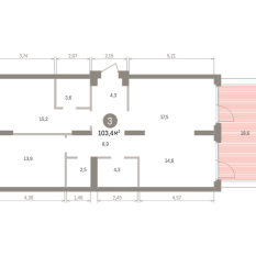 103.00 м² | 2 - 7 эт. 00