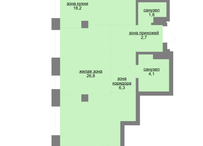 64.60 м² | 11 - 30 эт.