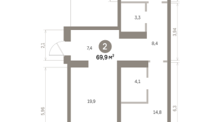 69.00 м² | 4 - 9 эт.