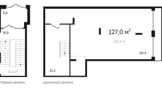 127.00 м² | 1 - 17 эт.