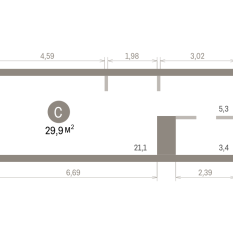29.00 м² | 2 - 8 эт. 00