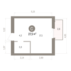 27.00 м² | 9 - 9 эт. 00