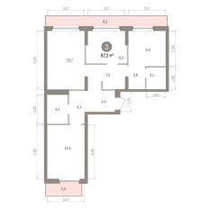 87.00 м² | 7 - 7 эт. 00