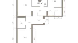 87.00 м² | 7 - 7 эт.