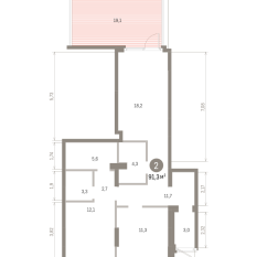 91.00 м² | 1 - 8 эт. 00