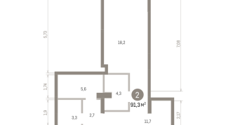 91.00 м² | 1 - 8 эт.