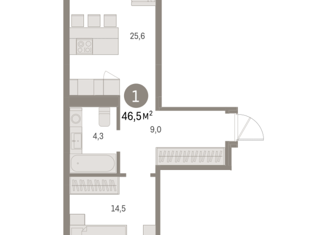 46.00 м² | 2 - 9 эт.