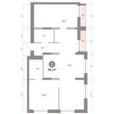 96.00 м² | 9 - 9 эт. 00