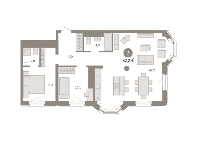 82.00 м² | 12 - 24 эт.