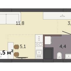 24.50 м² | 2 - 32 эт. 00