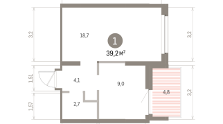 39.00 м² | 9 - 9 эт.