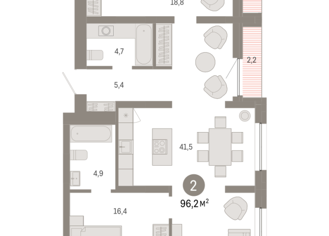 96.00 м² | 9 - 9 эт.