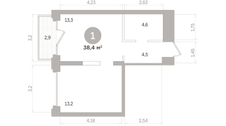 38.00 м² | 10 - 17 эт.