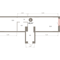 48.00 м² | 4 - 9 эт. 00
