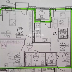 2-к квартира | 69.00 м² | 3 - 26 эт. 91