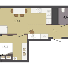 46.40 м² | 29 - 32 эт. 00