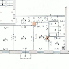 3-к квартира | 72.50 м² | 5 - 5 эт. 60