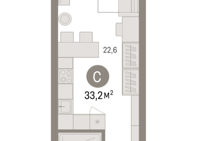 33.00 м² | 9 - 25 эт.