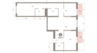 95.00 м² | 5 - 7 эт.