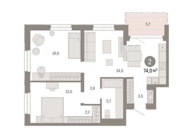 74.00 м² | 5 - 17 эт.
