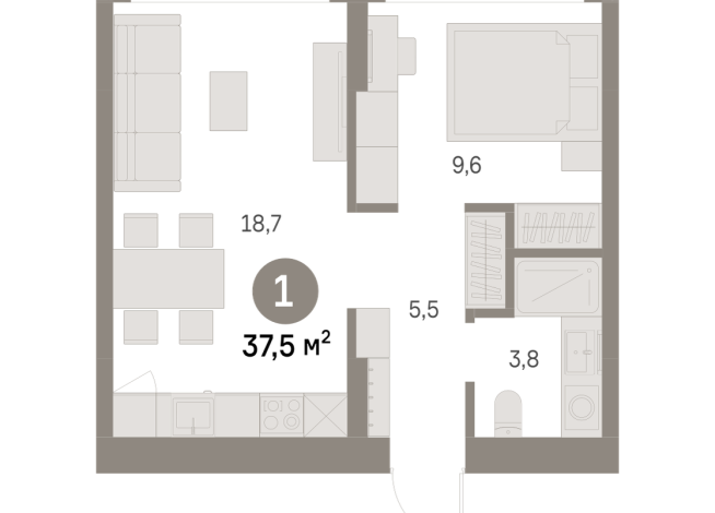 37.00 м² | 2 - 9 эт.
