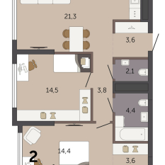67.70 м² | 19 - 32 эт. 00