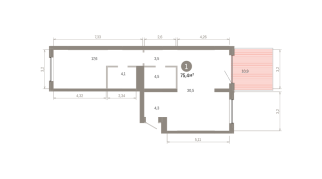 75.00 м² | 2 - 7 эт.