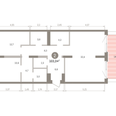 103.00 м² | 2 - 9 эт. 00